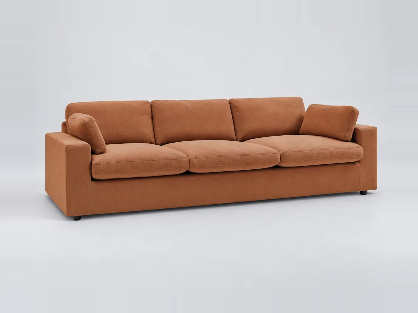 Canapé Belair Bobochic, 4 places droit fixe, coloris orange