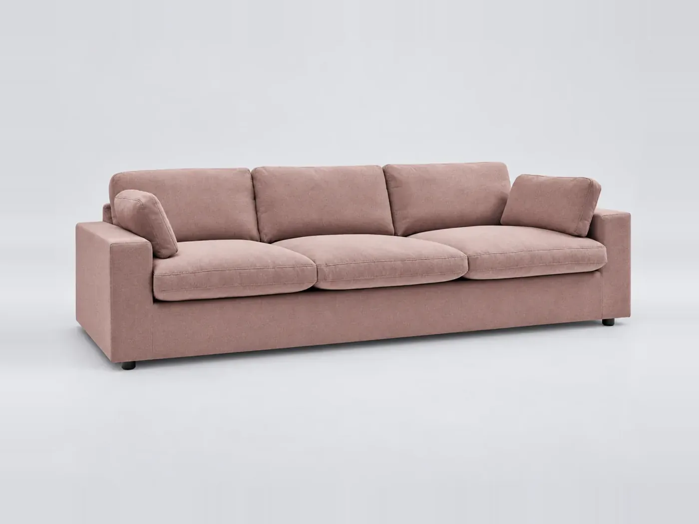 Canapé Belair Bobochic, 4 places droit fixe, coloris rose