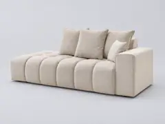 Canapé Mont Blanc Bobochic, 4 places droit fixe, coloris beige
