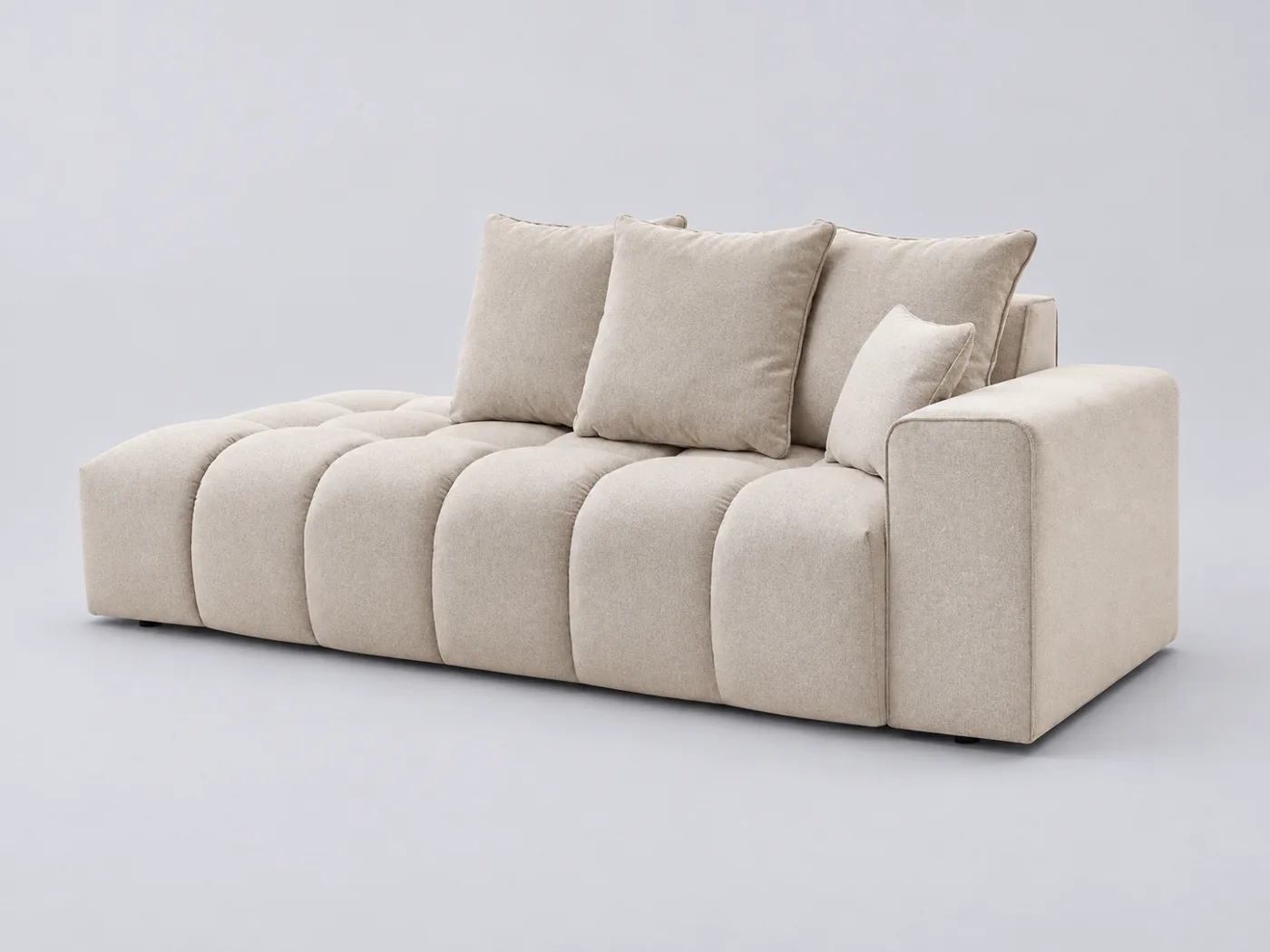 Canapé Mont Blanc Bobochic, 4 places droit fixe, coloris beige
