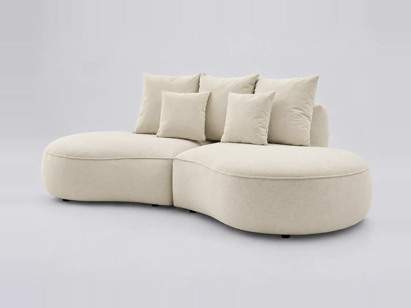 Canapé Saint Germain Bobochic, 3 places droit fixe, coloris beige