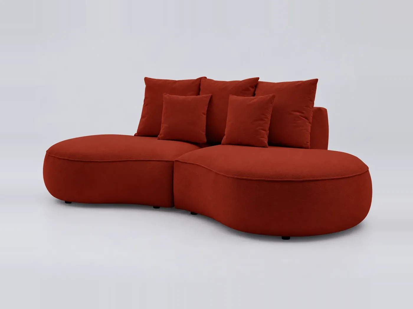 Canapé Saint Germain Bobochic, 3 places droit fixe, coloris rouge