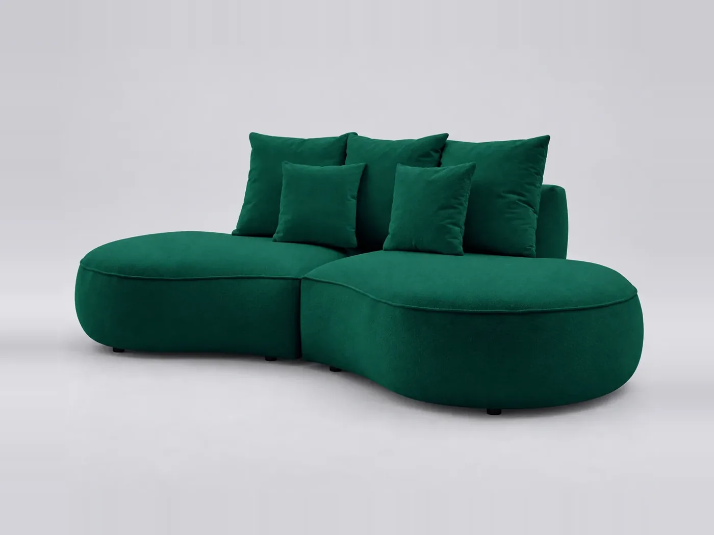 Canapé Saint Germain Bobochic, 3 places droit fixe, coloris vert