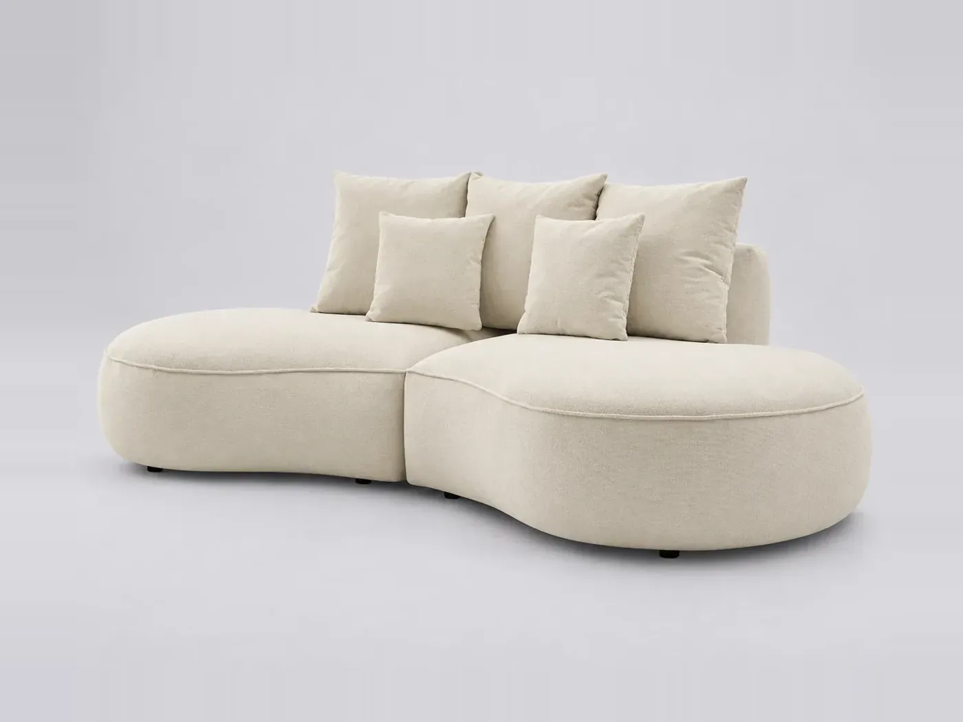 Canapé Saint Germain Bobochic, 3 places droit fixe, coloris beige