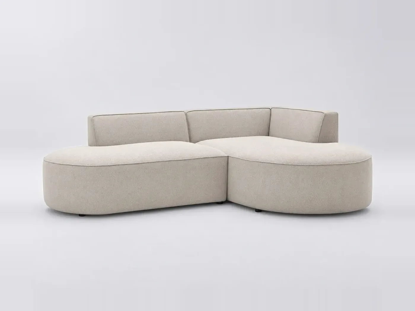 Canapé Rousseau Bobochic, 4 places d'angle fixe, tissu chiné, coloris beige