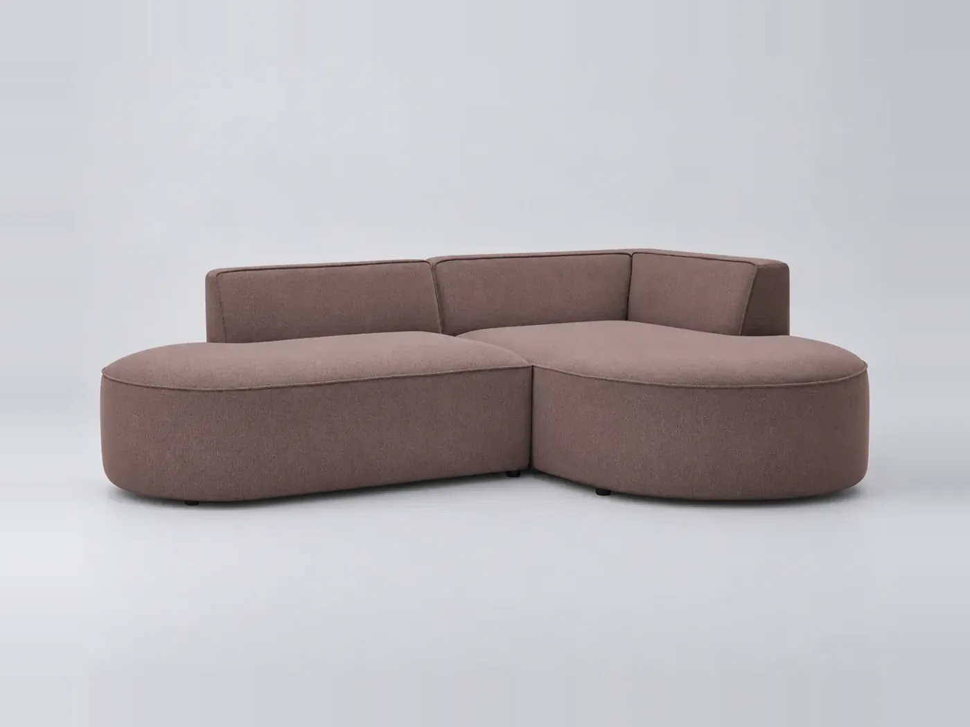 Canapé Rousseau Bobochic, 4 places d'angle fixe, tissu chiné, coloris rose
