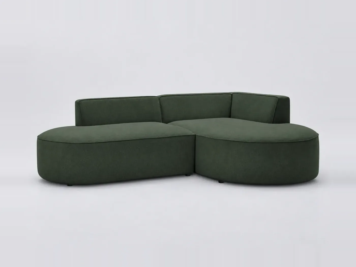 Canapé Rousseau Bobochic, 4 places d'angle fixe, tissu chiné, coloris vert