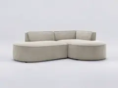 Canapé Rousseau Bobochic, 4 places d'angle fixe, tissu texturé, coloris beige