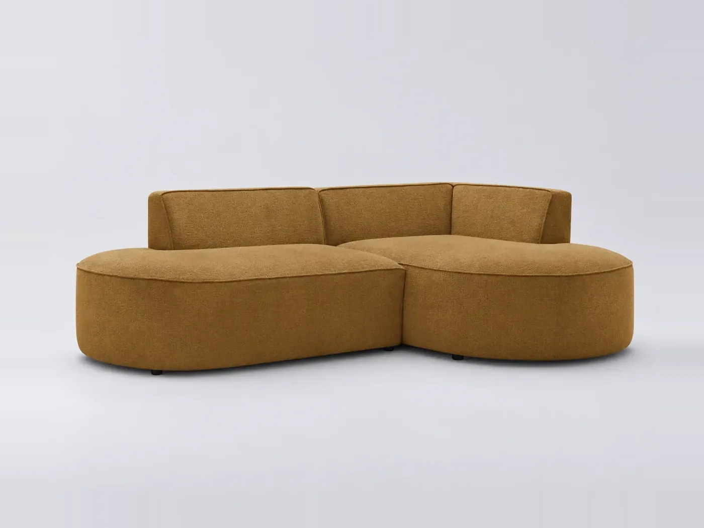 Canapé Rousseau Bobochic, 4 places d'angle fixe, tissu texturé, coloris jaune