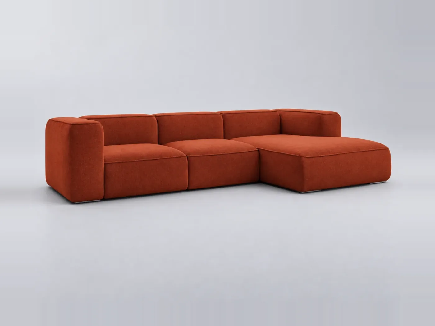 Canapé Zephyr Bobochic, 4 places d'angle fixe, coloris orange