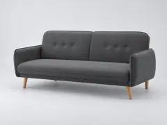 Canapé Nora Maisons du Monde, 3 places droit convertible, tissu, coloris gris fonce