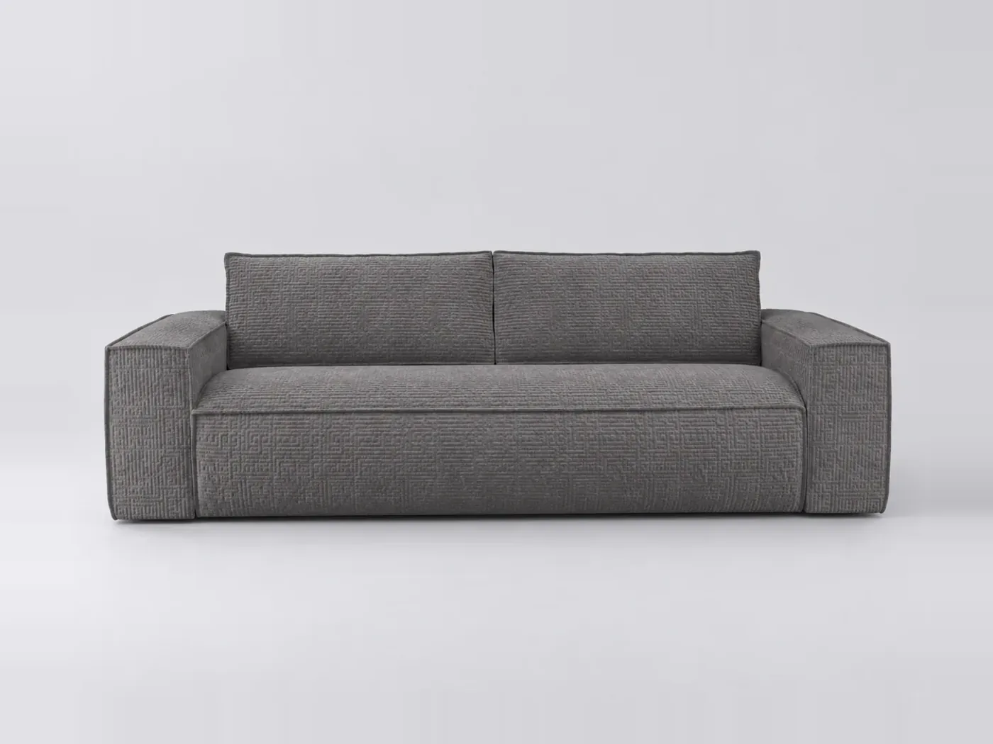 Canapé Joan Maisons du Monde, 3 places droit convertible, velours, coloris gris