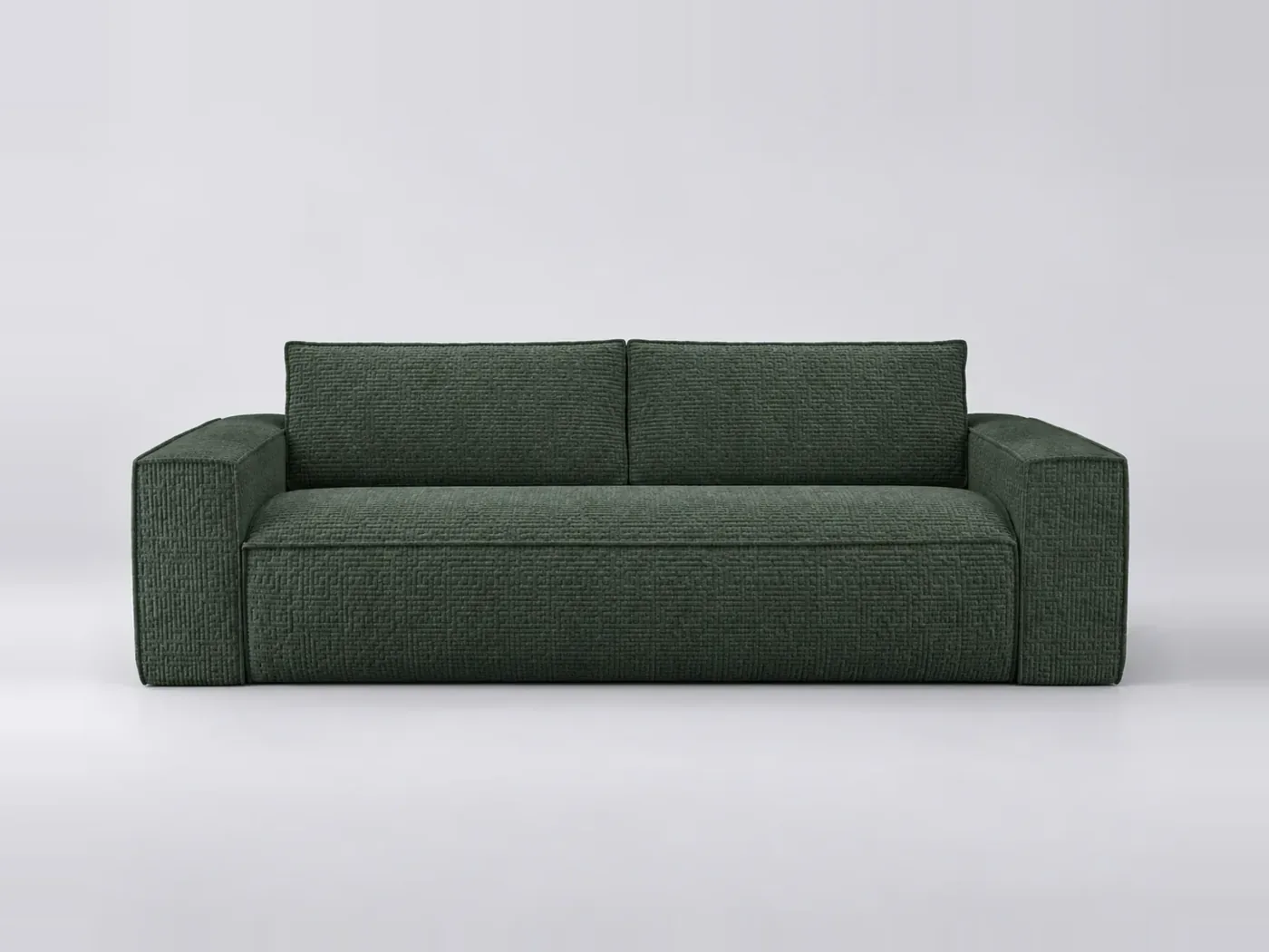 Canapé Joan Maisons du Monde, 3 places droit convertible, coloris vert émeraude