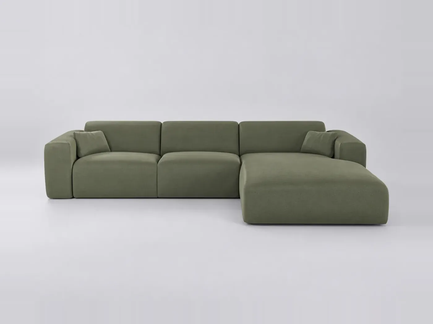Canapé Myra Maisons du Monde, 5 places d'angle convertible, tissu, coloris vert olive
