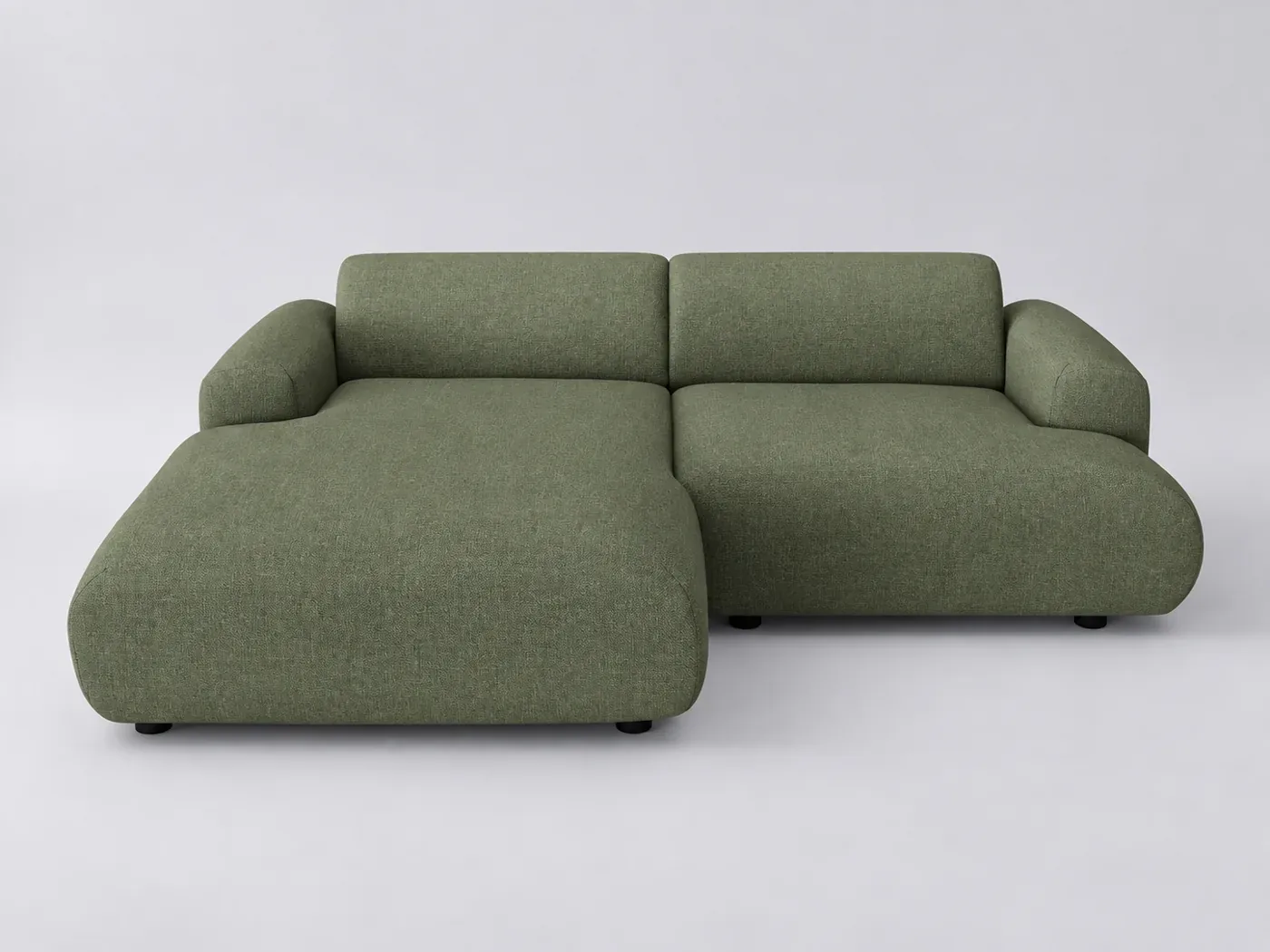 Canapé Myra Maisons du Monde, 4 places d'angle fixe, tissu, coloris trame vert olive