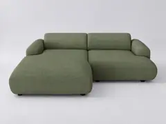 Canapé Myra Maisons du Monde, 4 places d'angle fixe, tissu, coloris vert olive