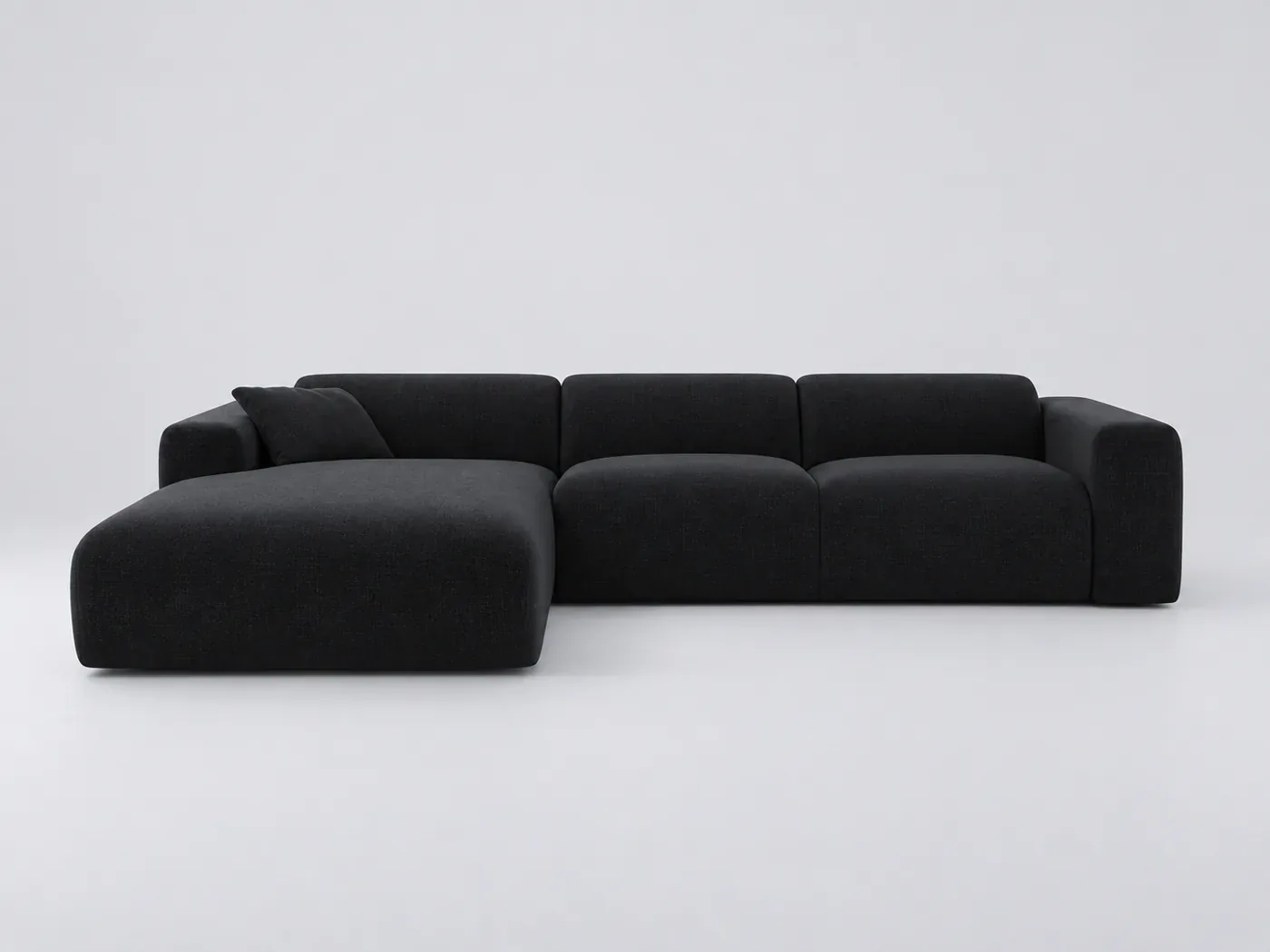 Canapé Myra Maisons du Monde, 5 places d'angle fixe, velours, coloris anthracite foncé