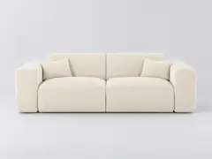 Canapé Myra Maisons du Monde, 3 places droit convertible, velours côtelé, coloris crème