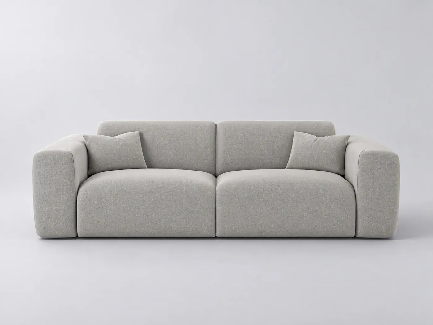 Canapé Myra Sia Home, 4 places droit convertible, tissu, coloris gris clair