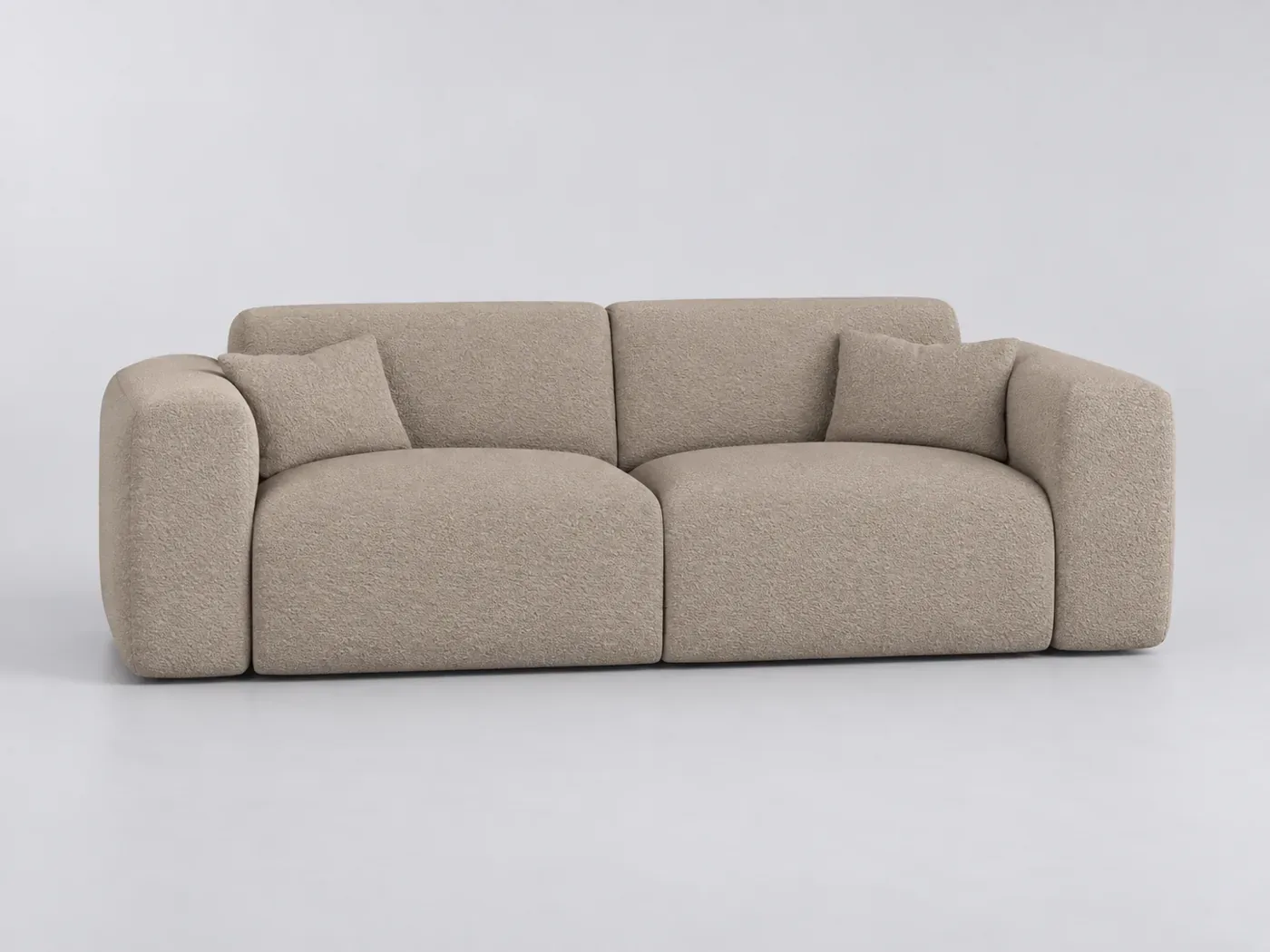 Canapé Myra Maisons du Monde, 4 places droit convertible, tissu, coloris taupe