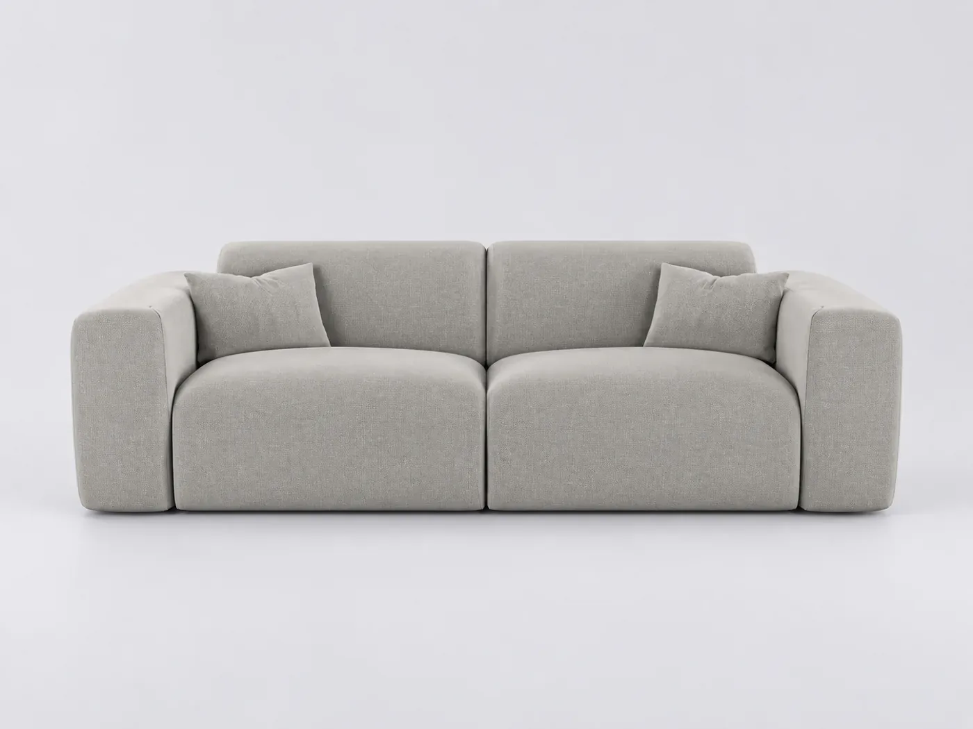 Canapé Myra Sia Home, 4 places droit convertible, tissu, coloris gris clair