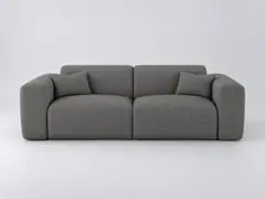 Canapé Myra Maisons du Monde, 4 places droit convertible, tissu, coloris gris graphite