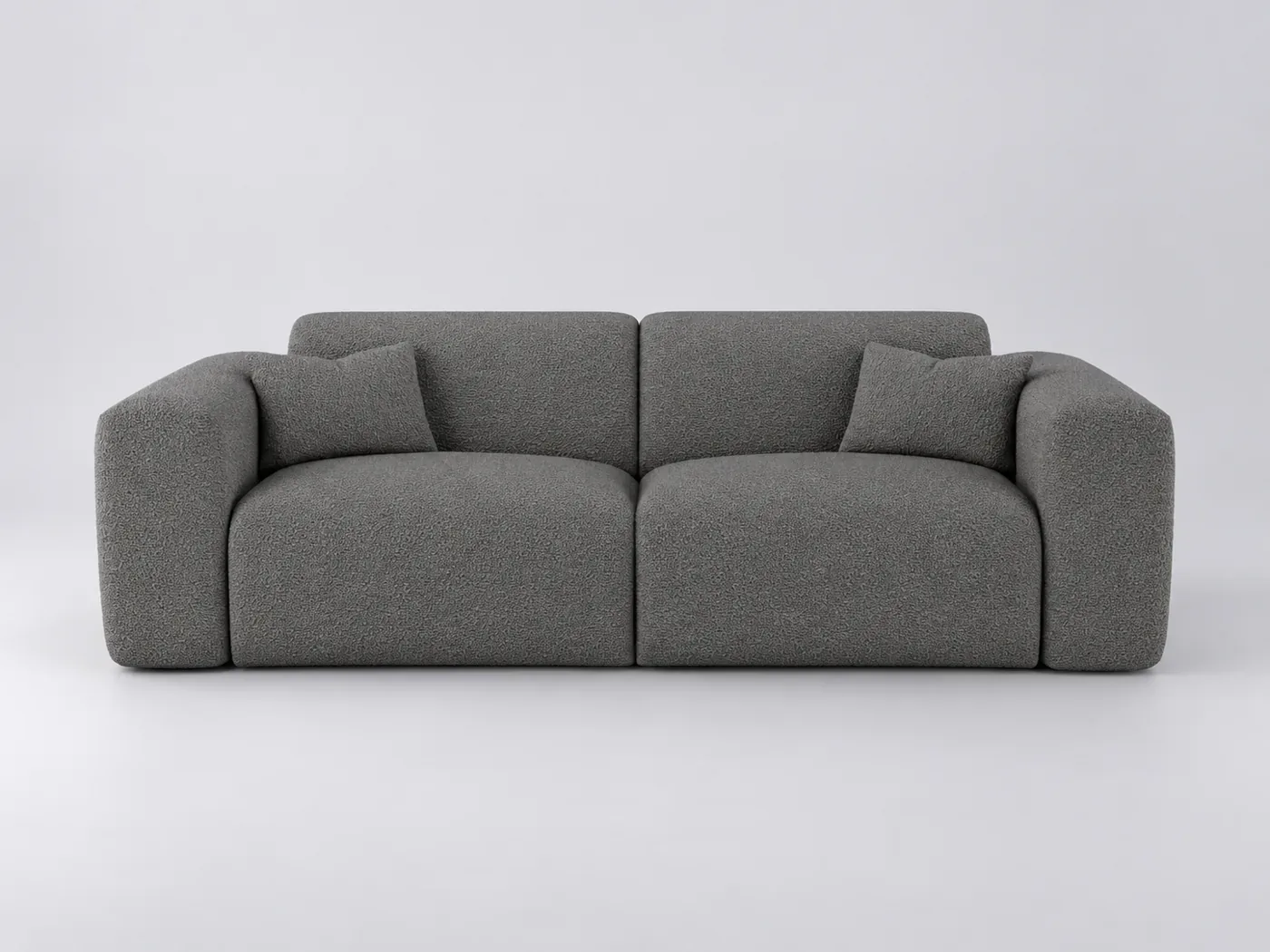 Canapé Myra Maisons du Monde, 4 places droit convertible, tissu, coloris gris graphite