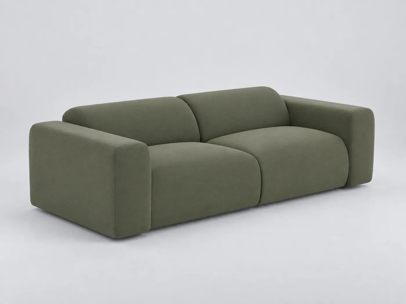 Canapé Myra Sia Home, 3 places droit fixe, tissu, coloris vert olive
