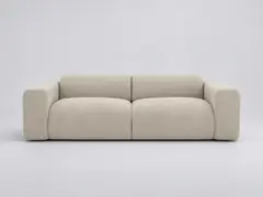 Canapé Myra Maisons du Monde, 3 places droit fixe, velours, coloris beige