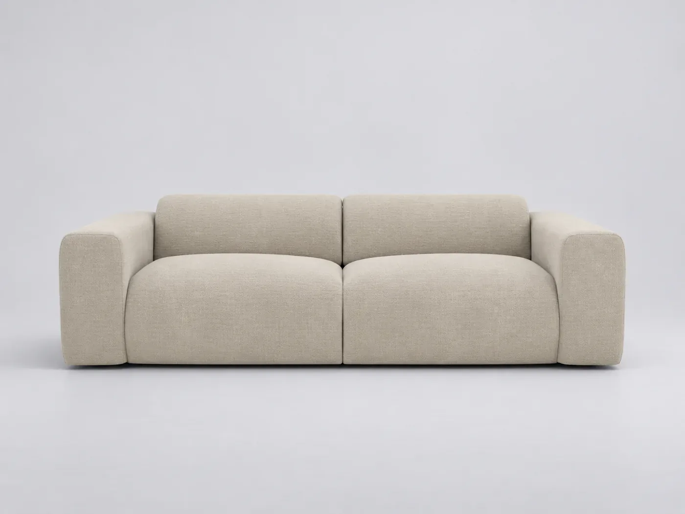 Canapé Myra Maisons du Monde, 3 places droit fixe, velours, coloris beige