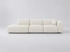 Canapé Myra Maisons du Monde, 5 places droit fixe, tissu, coloris bouclette creme