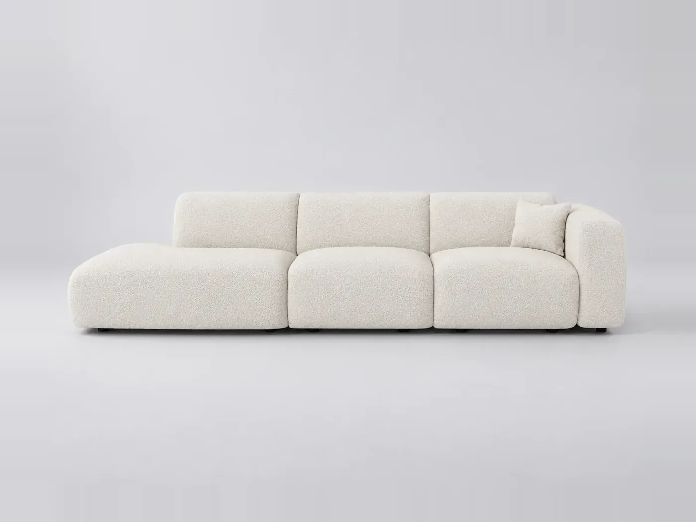 Canapé Myra Maisons du Monde, 5 places droit fixe, tissu, coloris bouclette creme