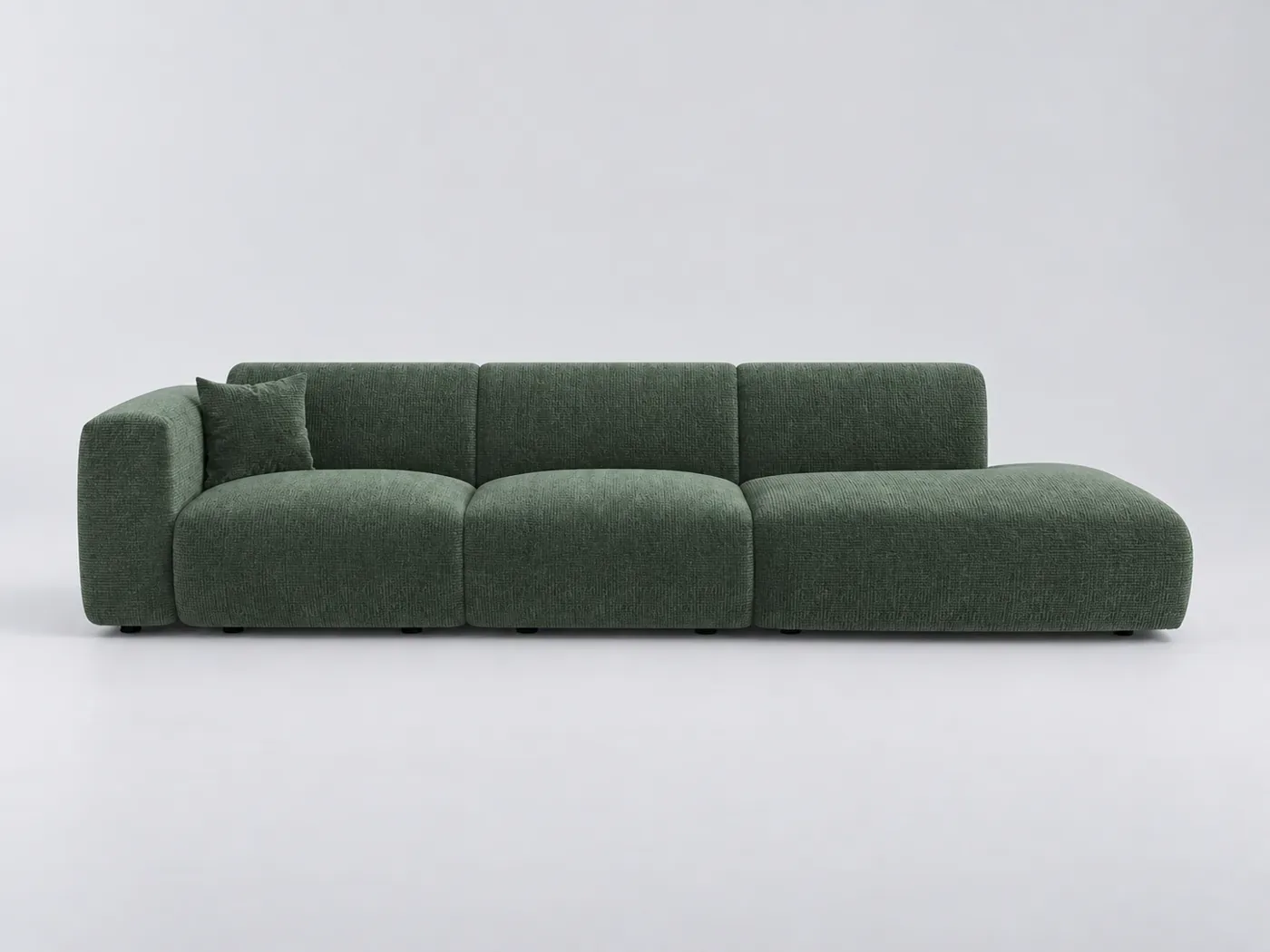 Canapé Myra Maisons du Monde, 5 places droit fixe, velours, coloris a motifs vert emeraude