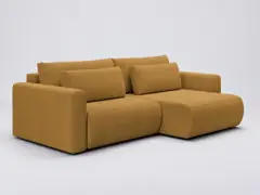 Canapé Evy Maisons du Monde, 3 places d'angle convertible réversible, coloris jaune