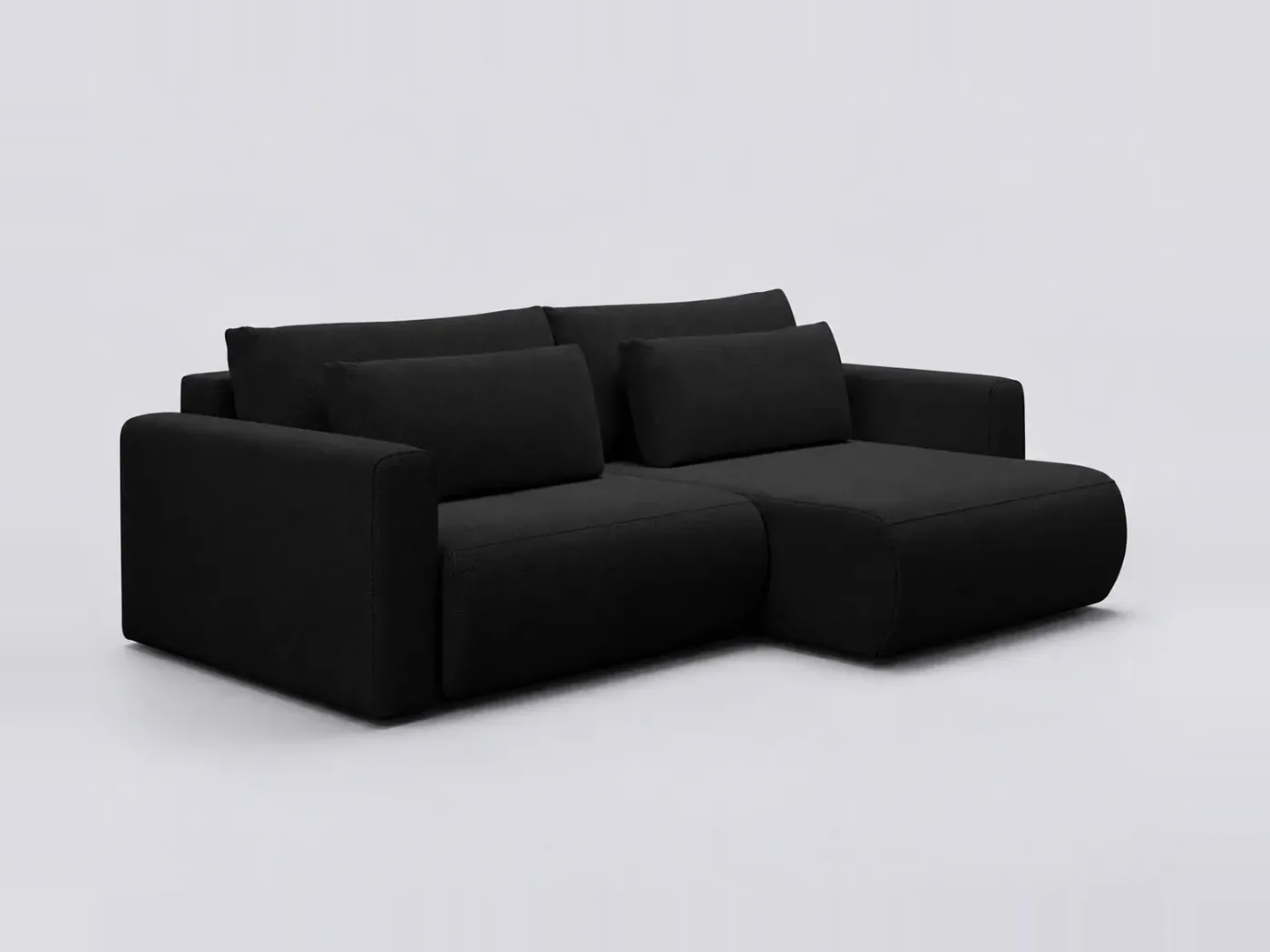 Canapé Evy Maisons du Monde, 3 places d'angle convertible réversible, coloris noir