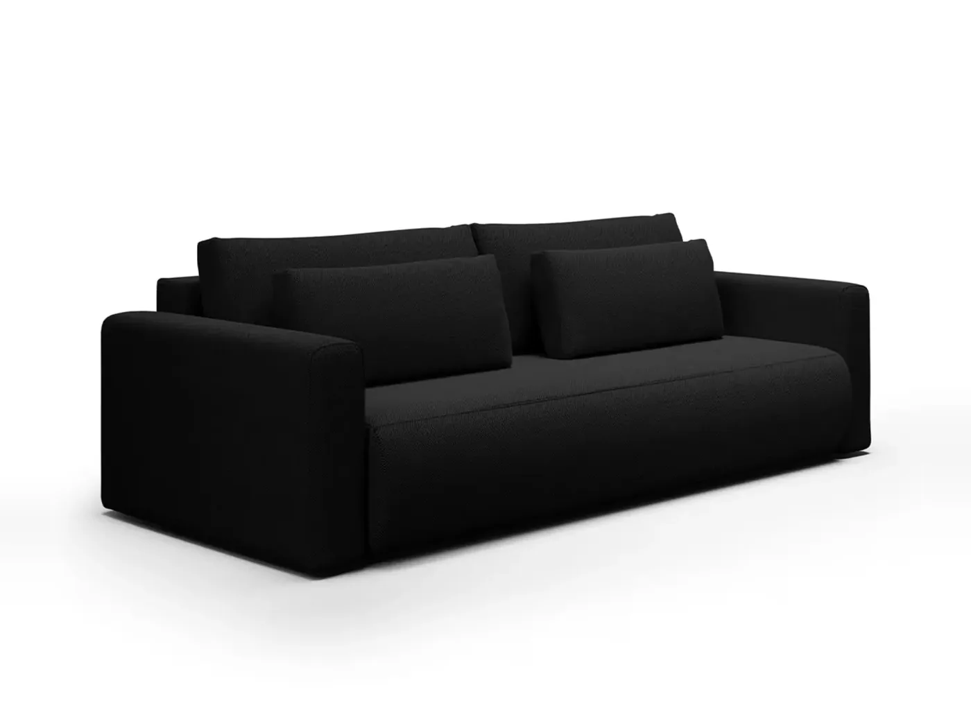 Canapé Evy Maisons du Monde, 3 places droit convertible, coloris noir
