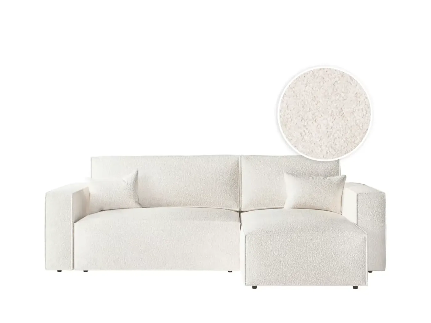 Canapé Clarisse Maisons du Monde, 3 places d'angle convertible réversible, coloris blanc