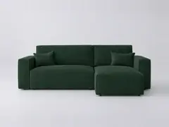 Canapé Clarisse Maisons du Monde, 3 places d'angle convertible réversible, coloris vert