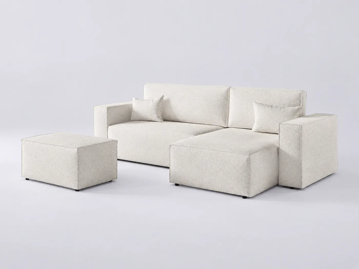 Canapé Clarisse Maisons du Monde, d'angle fixe réversible, coloris blanc