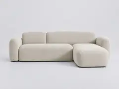 Canapé Danilo La Redoute, 3 places d'angle fixe, chenille, coloris ecru