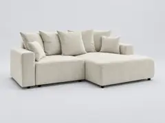 Canapé Atilla Bobochic, 3 places d'angle convertible, coloris blanc