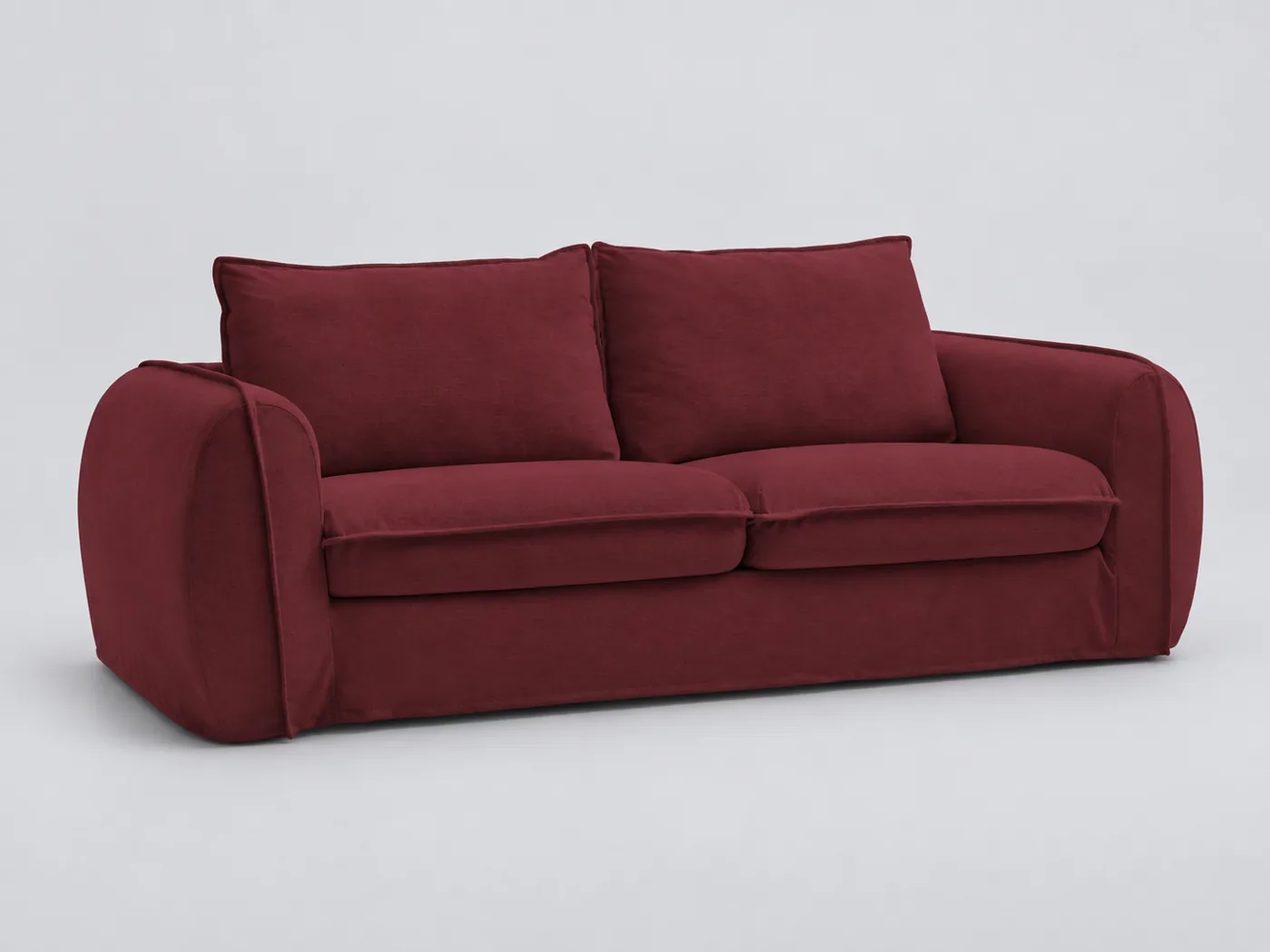 Canapé Archimede Bobochic, 3 places droit convertible express couchage 140x194, coloris rouge