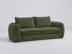 Canapé Archimede Bobochic, 3 places droit convertible express couchage 140x194, coloris vert