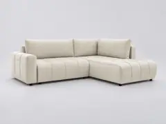 Canapé Arsene Bobochic, 3 places d'angle convertible en L, velours, coloris beige