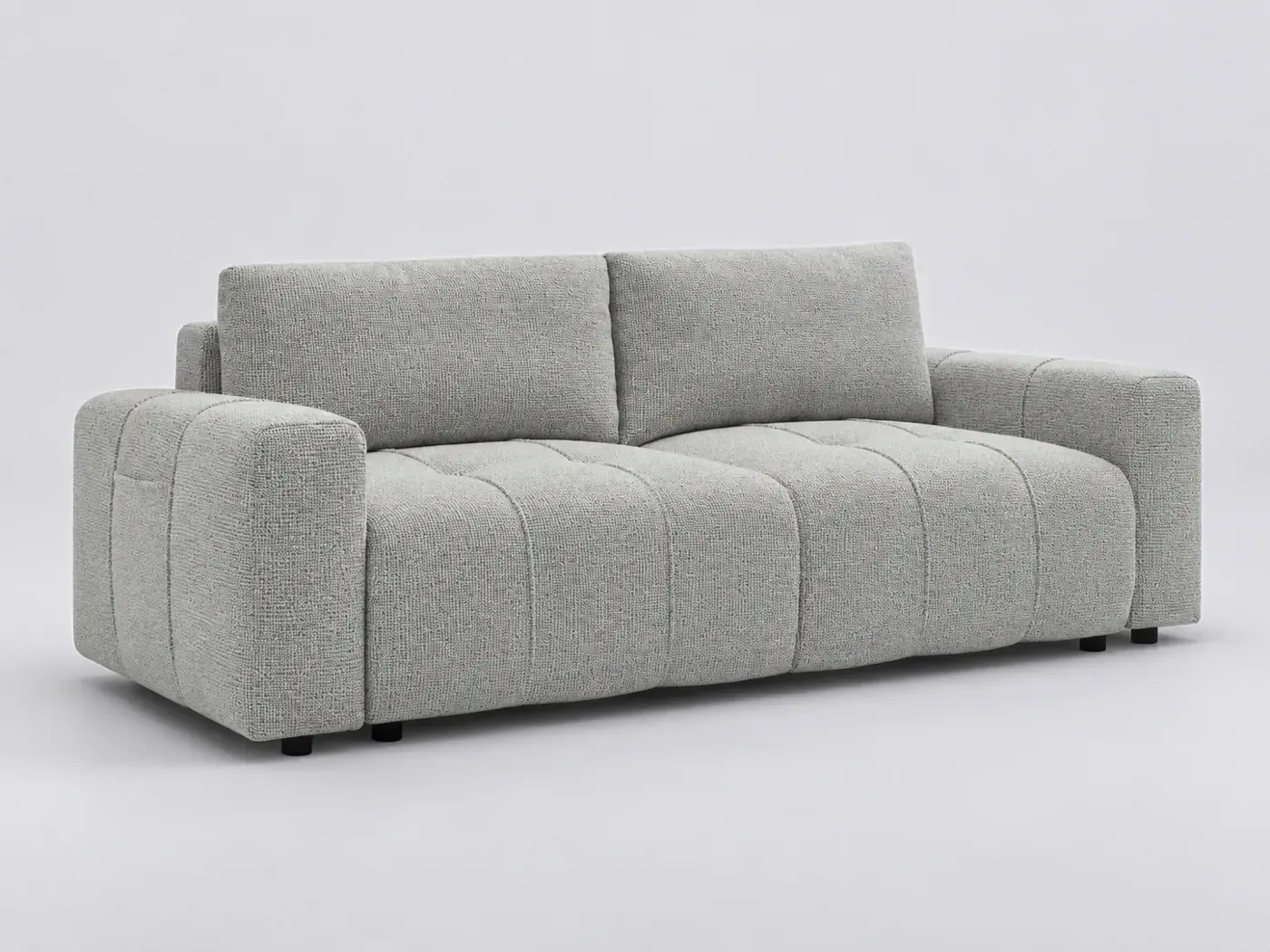 Canapé Arsene Bobochic, 3 places droit convertible, coloris gris clair