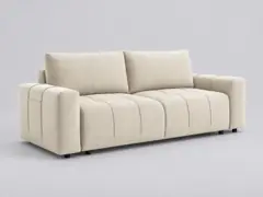 Canapé Arsene Bobochic, 3 places droit convertible, velours, coloris beige