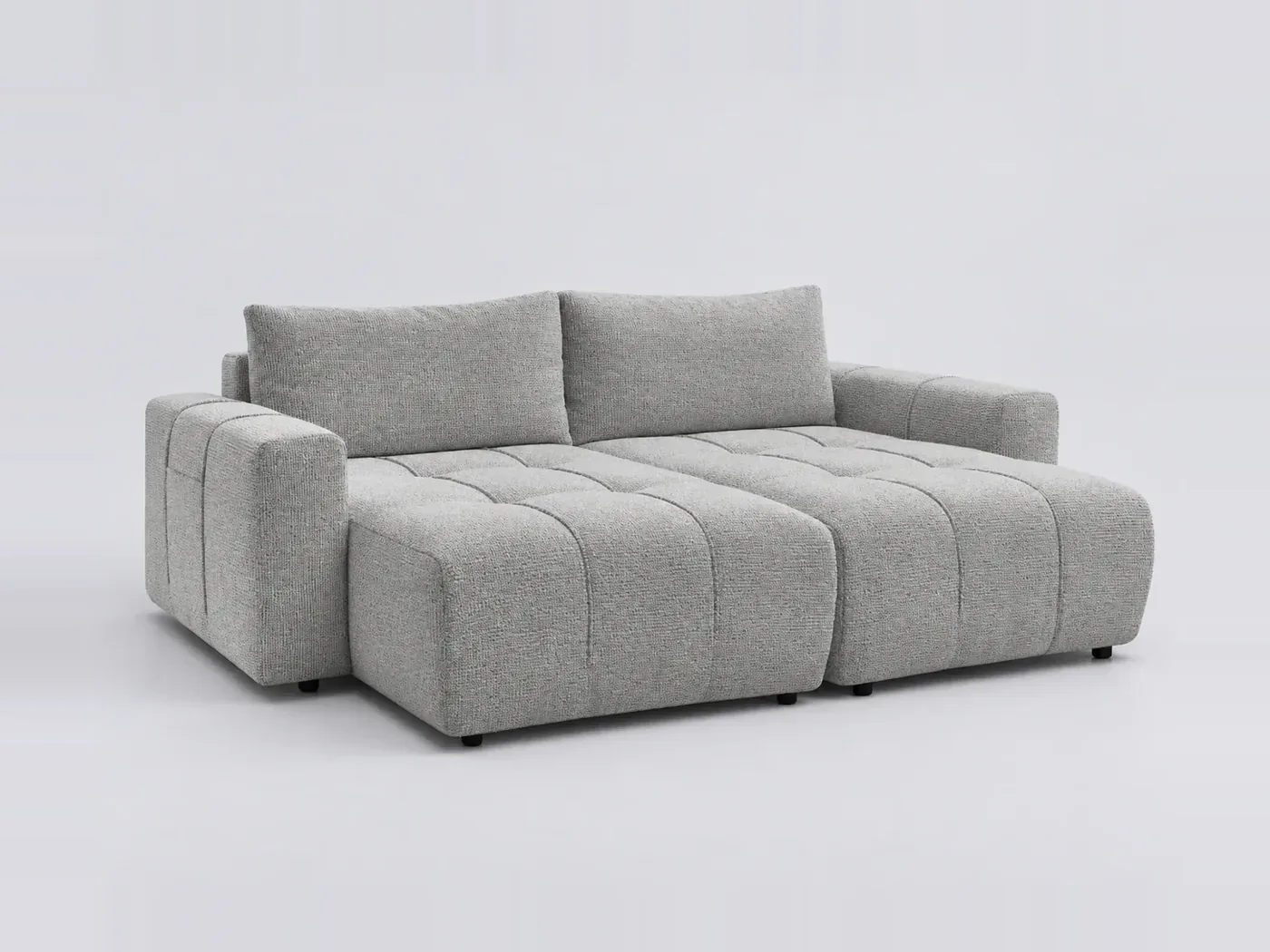 Canapé Arsene Bobochic, 4 places droit fixe assise profonde, coloris gris clair