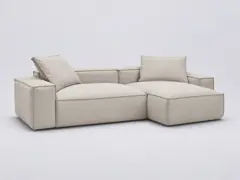 Canapé Boheme Bobochic, 3 places d'angle fixe réversible, coloris beige