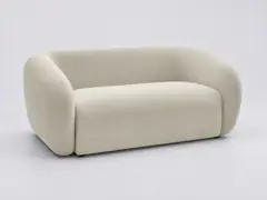 Canapé Celine Bobochic, 2 places droit fixe, tissu lisse, coloris beige