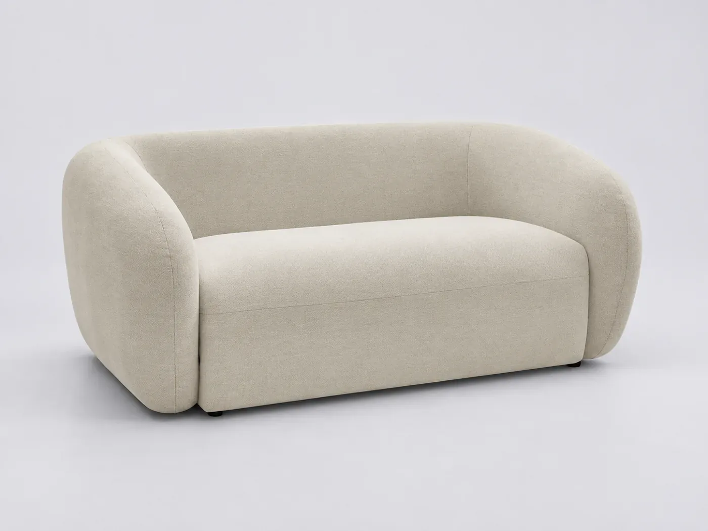 Canapé Celine Bobochic, 2 places droit fixe, tissu lisse, coloris beige